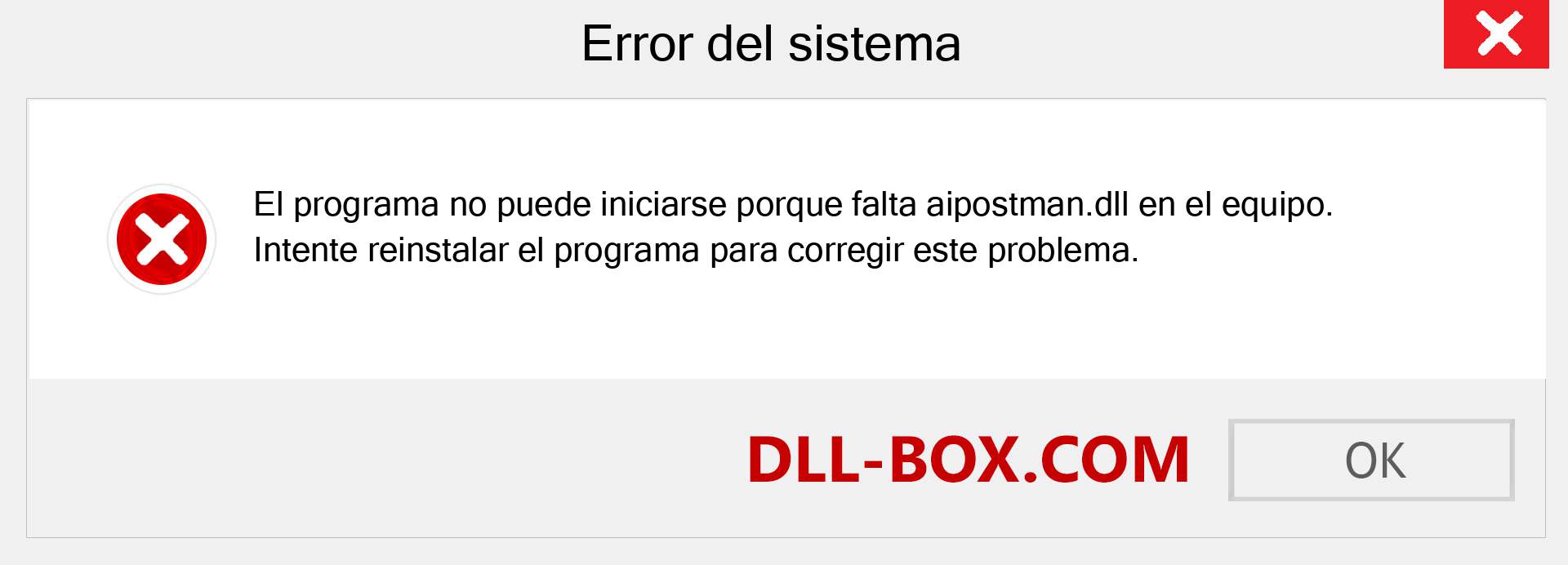 ¿Falta el archivo aipostman.dll ?. Descargar para Windows 7, 8, 10 - Corregir aipostman dll Missing Error en Windows, fotos, imágenes